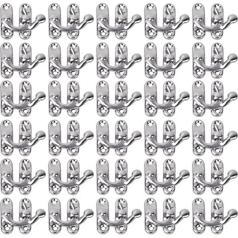 Lot de 30 crochets de fermeture rétro en fer, loquets argentés 3,2 x 2,8 cm pour boîtes à bijoux et cadeaux, style gauche (1/5)