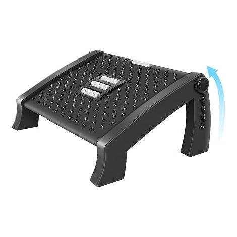 Ergonomic Massage Desk Footrest, 6 Adjustable Heights, Non-Slip (1/5)