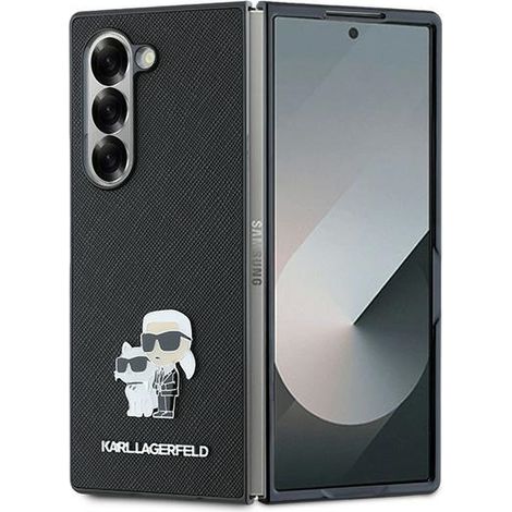 Karl Lagerfeld KLHCZFD6SAPKCNPK Z Fold6 F956 negro/negro estuche rígido Saffiano Metal Pin (1/5)