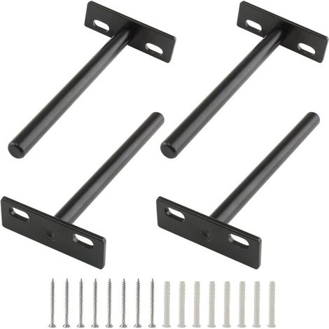 Set di 4 staffe per mensole flottanti da 5 pollici, staffe per mensole a scomparsa resistenti, staffe a muro nascoste per mensole (1/4)