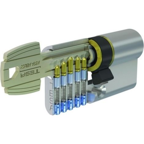 Tesa Assa Abloy, 52003030N, Cilindro Estándar, TE5, Leva Corta, Llave - Llave, Niquelado, 30 x 30 mm