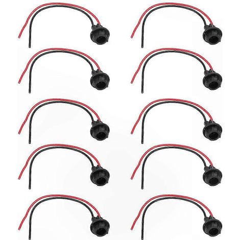 Lot de 10 adaptateurs de douille pour ampoule LED T10 pour éclairage automobile à culot W2W. (1/3)