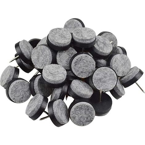 Patin Chaise a Clouer, Patins à vis en Feutre, 40 Pcs Clous Patins de Meuble, Patins Glisseurs Rond 20mm Tampon Chaise, Patins Meubles en Feutre Tampons pour Meubles, noir (1/5)