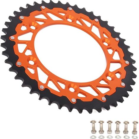 Pignon 42-52T en alliage d'aluminium acier orange pour EXC MXC SX Dirt Bike 125-530cc 42T (1/5)