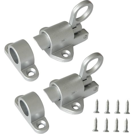 CSPARKV (gris plateado) 2 cerraduras automáticas, pestillo de puerta, pestillo de rebote, para ventanas, puertas de madera, puertas de armario, puertas de balcón, puertas de jardín (1/5)