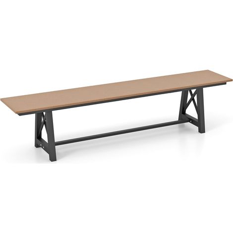 GOPLUS Banc de Jardin Extérieur, 183 cm Banc de Patio sans Dossier en HDPE pour 3-4 Personnes, Banc Extérieur sans Dossier pour Jardin, Porche et Parc, Charge 500KG (1/5)