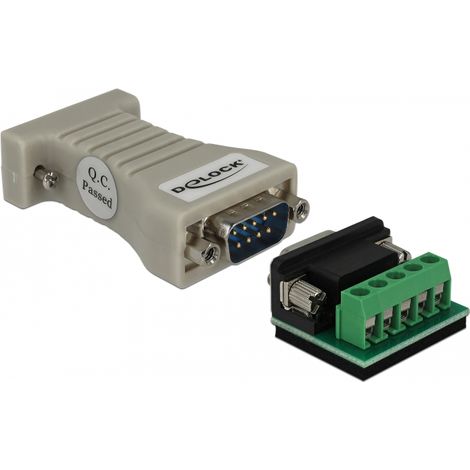 Delock Convertidor 1 x Serial RS-232 DB9 hembra a 1 x Serial RS-422/485 DB9 macho con protecciÃ³n ESD 15 kV