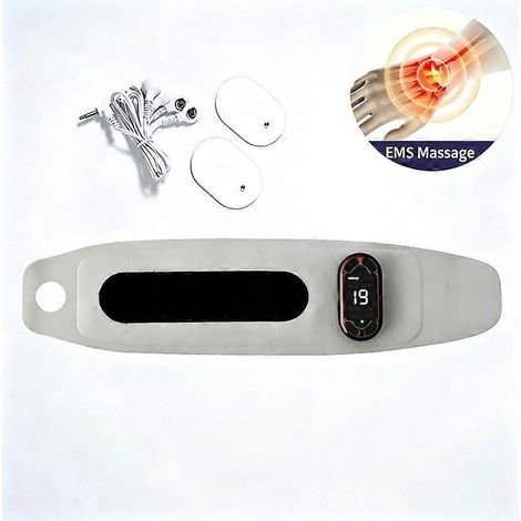 gris-BAttelle de poignet chauffante EMS, masseur de poignet portable, plusieurs niveaux de réglage pour soulager les muscles et utilisation prolongée. (1/5)
