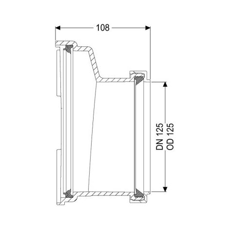 Kessel socket 83086 DN 125, douilles amovibles des deux côtés
