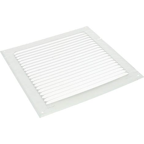 Nicoll – Grille persienne aluminium 25x25 cm gris – Moustiquaire intégrée – Pose à visser pour ventilation extérieure – Épaisseur 0,8 mm