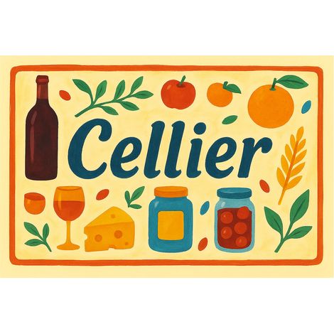Plaque de porte en métal Cellier (1/2)