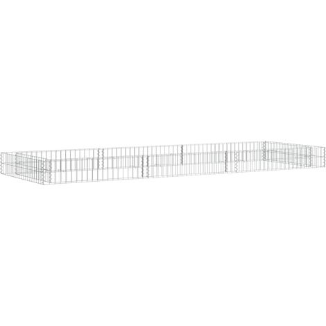 vidaXL Gabbione Letto Rialzato in Acciaio Zincato 300x100x20 cm