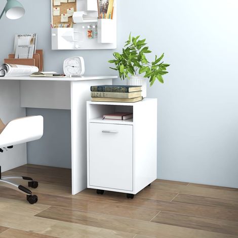 Side Cabinet with Wheels White 33x38x60 cm Engineered Wood vidaXL (1/5)