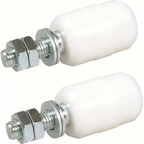 Rullo guida superiore in nylon, 2 unità, rulli per cancelli scorrevoli, fissaggio con asta filettata, rullo guida o oliva per cancelli scorrevoli o altre applicazioni (40 x 60 mm) (1/5)
