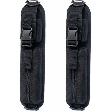 2Pcs Sac Supplémentaire Tactique Molle Pochette Sac à Dos Bandoulière Étui Militaire Accessoires Épaule pour Outils Jeu de Guerre Noir (1/5)