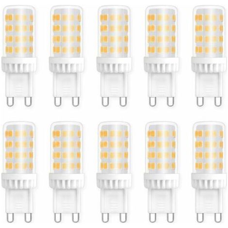 Ampoules LED G9 5W, Equivalente 40W 50W Halogène Lumière, 450LM, Blanc Neutre 4000K, AC 220V, Culot G9 Standard, économie d'énergie, pour Ceiling Lighting, Kitchen, Chambre, Salon, Pack de 10,