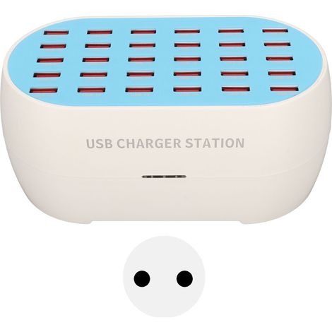 Station de charge USB 30 ports 160W pour smartphones et appareils numériques, chargeur multiple de bureau avec prise UE 100-240V (1/5)