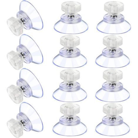 Lot de 12 ventouses en PVC transparent haute adhérence – Fixation sécurisée sur surfaces lisses – Modèle 25M5-6 (1/3)