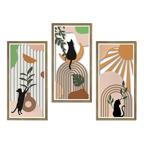 Wooden Picture Wall Decoration, Bohemian Wooden Decor (1/5)