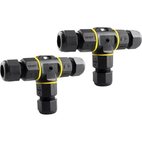 2 Pièces 3 Voies Extérieur Étanche Câble Connecteur, Boîte de Jonction de Connecteur de Câble Extérieur Étanche M20, Convient aux Câbles de 5 à 12 mm de Diamètre (Type à Vis) (1/5)