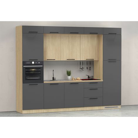 Cuisine complète moderne anthracite mat/chêne Louna (1/5)