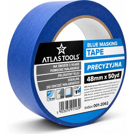Nastro adesivo blu per pittori Atlas Tools, fine, di precisione, 48 mm/50 iarde (1/5)