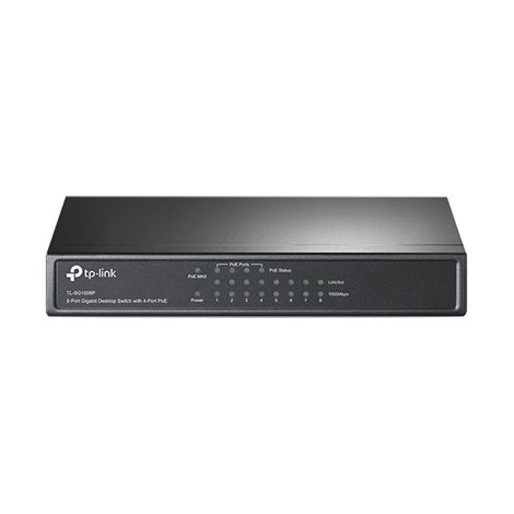 TP-Link Switch TL-SG1008P Unmanaged Desktop 8 x 1-Gbit/s-Ports (RJ-45) 4 x PoE-Ports Externes Netzteil 36 Monate (1/5)