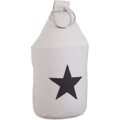 Butoir tissu étoile sable poignée arrêt de porte HxD: 23x11 cm, gris, 25 X 11 (1/5)
