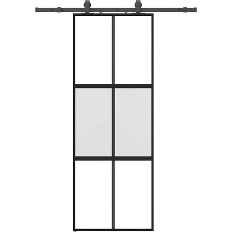 Maison Exclusive - Schiebetür mit Beschlag Schwarz 76x205 cm Hart