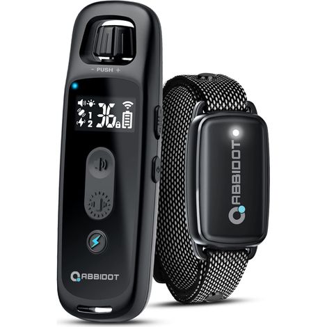 Collier de Dressage pour Chien - Veilleuse et 4 Modes de Dressage, Bip, Vibration et Stimulation, Rechargeable Collier Anti Aboiement avec Télécommande pour Petits et Grands Chiens (1/5)