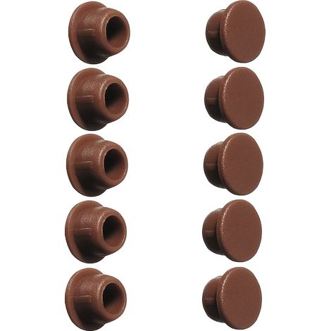 cyclingcolors 10x tappo chiusura plastica nero bianco grigio marrone mobili inserto cappuccio copriforo fori (Ø6mm/Marrone RAL 8007) (1/2)