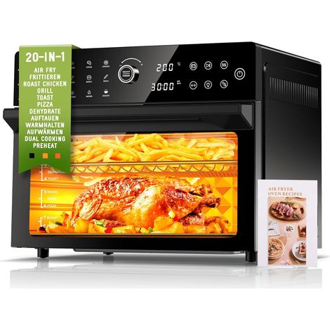 30L Friteuse Air Fryer XXL Mini Four Électrique Écran Tactile LED, Air Fryer Grande Capacité avec 20 Programmes et Deux Modes de Cuisson, 1800W Airfryer Chaud Oven Sans Huile, 8h Timer, 7 Annexes (1/5)