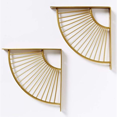 Lot de 2 supports flottants en métal pour étagères murales pour maison, bureau, restaurant, doré, 20 cm (1/5)