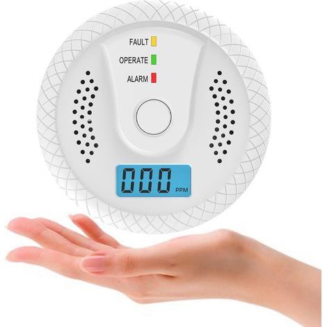 Detecteur Monoxyde Carbone,Détecteur De Monoxyde De Carbone avec Affichage Numérique Et Alarme Sonore De 75 DB, Alimenté par Batterie, Convient en Accord avec la Norme EN50291 (1/5)