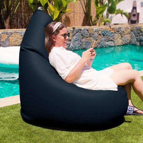 Pouf Poire Relax Similicuir pour Extérieur ou Intérieur Bleu Fonçé XL Bleu Fonçé