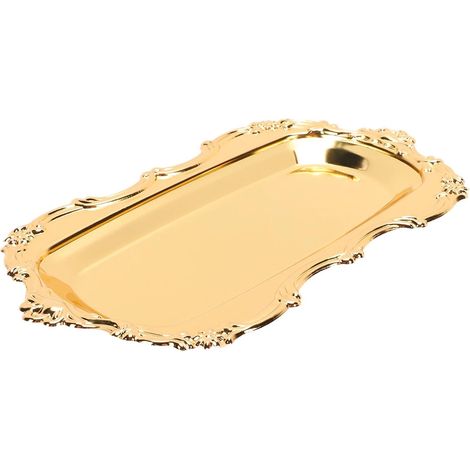 Plateau à Bijoux en Alliage d'aluminium, Plat à Bibelots Antique, Rectangulaire, Organisateur de Boucles d'oreilles, 4,59 Oz, Fourre-tout Léger pour vanité, Table de Nuit, Table 'entrée (1/5)