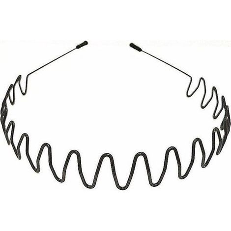 Bandeau sport homme - Bandeau à dents en métal - Noir - 41 cm - 1 pièce - Accessoire sport (1/5)
