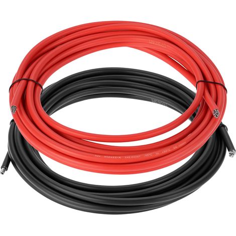 Câble de véhicule 6 mm², silicone câble 5 m rouge (1/5)