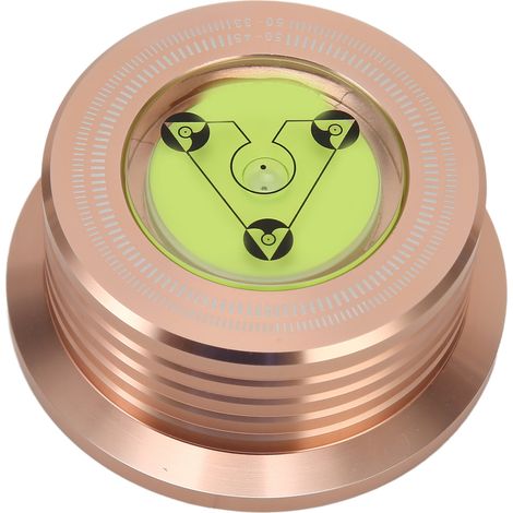 Stabilisateur de poids pour vinyle professionnel 50Hz 45 tours, disque anti-vibration avec mesure de niveau et vitesse, couleur or rosé. (1/5)