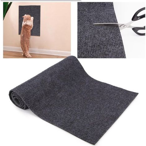 Alfombrilla rascadora Protectores muebles bricolaje Protector antiarañazos autoadhesivo rascador trepador sofá rascadora (60100cm), gris oscuro (1/5)