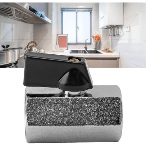 Robinet de gaz épais tout cuivre, robinet de gaz naturel, chauffe-eau, robinet à bille à noyau de cuivre pour eau courante domestique, finition sablée cuivre 4/2". (1/5)