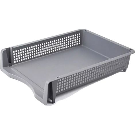 Organisateur de documents, design empilable, matériau durable, gris-320x250x70mm (1/2)