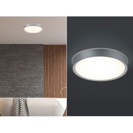 LED Bad Deckenleuchte CLARIMO in Grau, IP44 Ø 33cm (1/5)