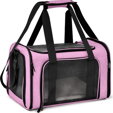 Sac à dos pour chat et chien, pour petits/moyens chats et chiens (jusqu'à 7 kg), approuvé par les compagnies aériennes, à parois souples, pliable, imperméable - Gris (1/5)