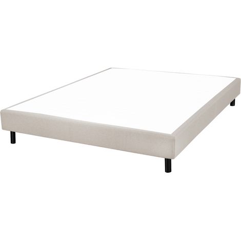 Sommier déco en Kit + pieds 160x200 - Newkit 40 lattes bois - Tissu lin - H. 18 cm (1/4)