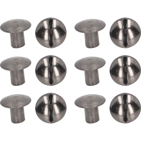 200 jeux de vis de reliure, revêtement uniforme, adaptés aux surfaces courbes, plaquage laiton, jeu de vis Chicago, argent-noir. (1/5)