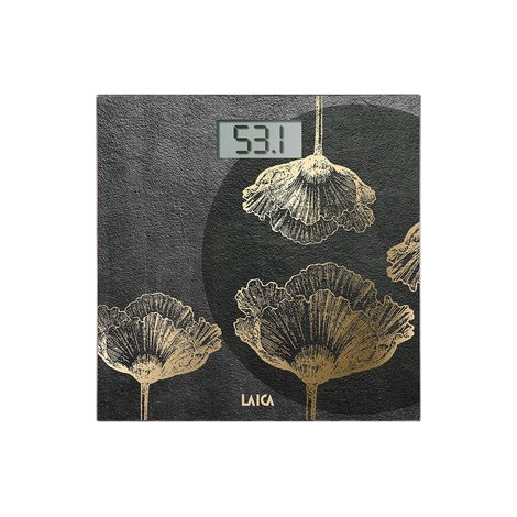 BÁSCULA ELECTRÓNICA EFECTO PIEDRA CON FLORES PESO MÁX. 180KG