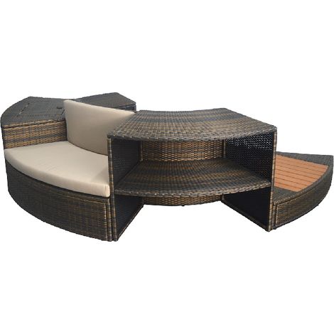 Netspa – Mobilier pour spa semi-rigide en PVC tressé – 5 modules légers et élégants – Protection bloc moteur et rangement optimisé