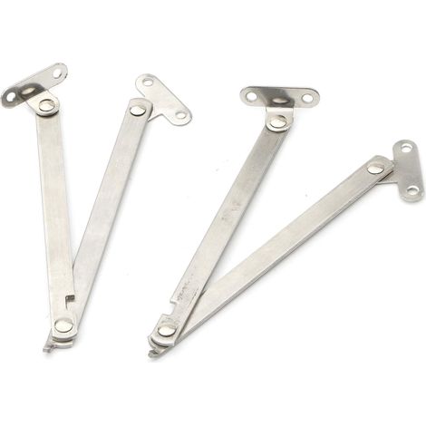 Mobiletto in acciaio inox, girevole, con cerniera di supporto per coperchio pieghevole, colore argento, set da 4 (1/4)