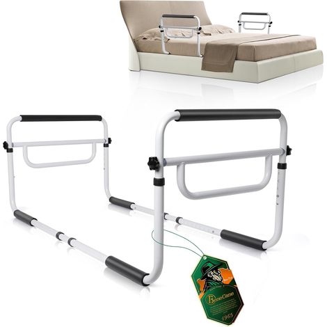 Barrière de Lit Réglable avec Double Protection et Design en U - Sécurité Médicale pour Lits Standard, Protection Anti-Chute Complète - pour Personnes Âgées et Handicapées (1/5)